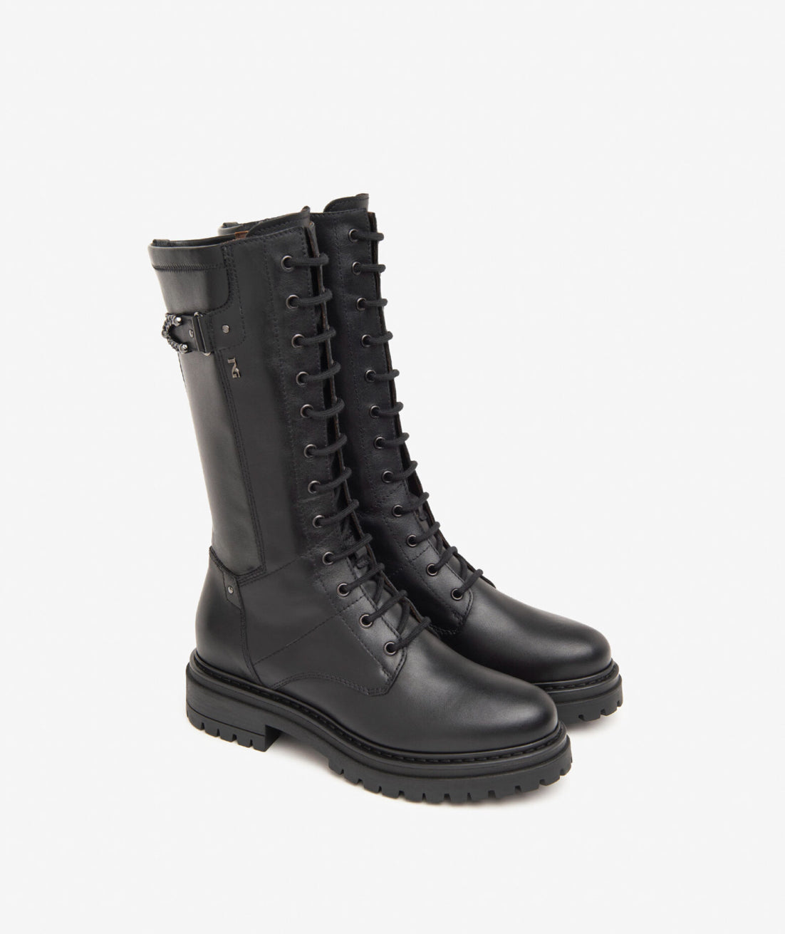 NeroGiardini - I411840D Black Laced Med Calf Boot