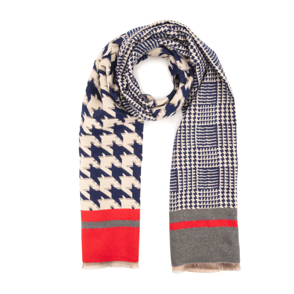 Elie Beaumont - Navy and Red Scarf
