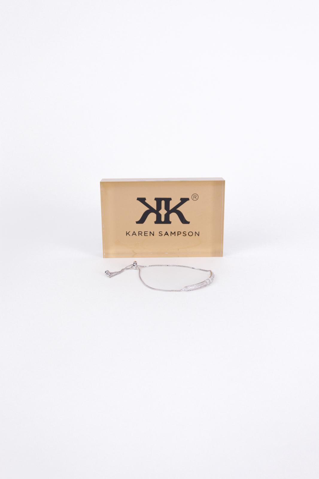 Karen Sampson - J12078 Silver Diamond Bar Bracelet