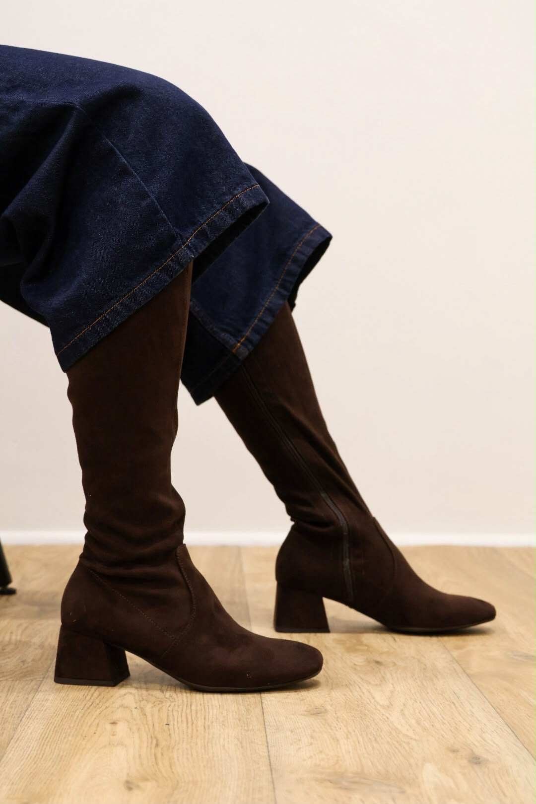 Wonders - G-5531 Brown Sock Knee High Boot