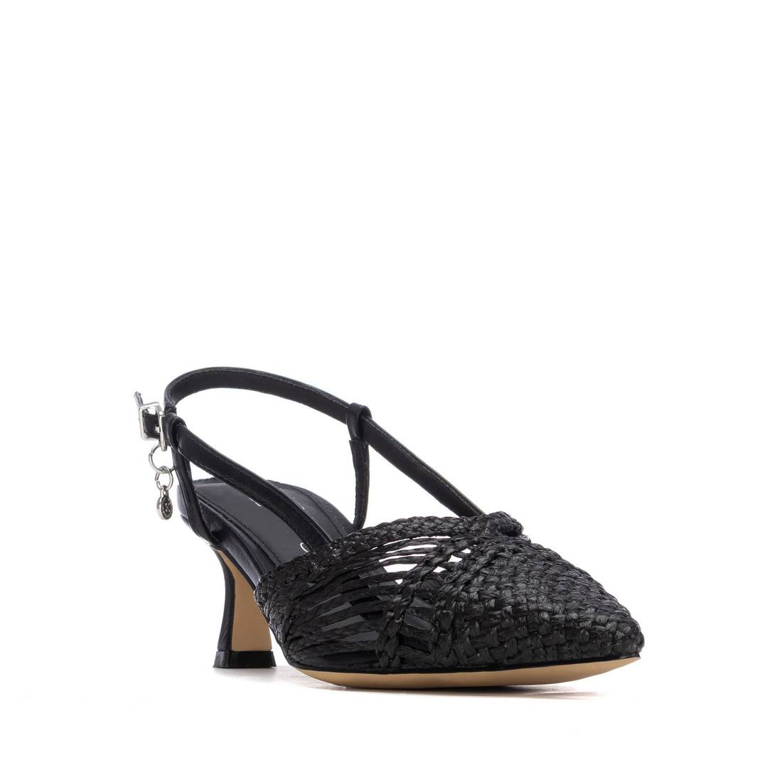 XTI - 145301 Black Raffia Slingback