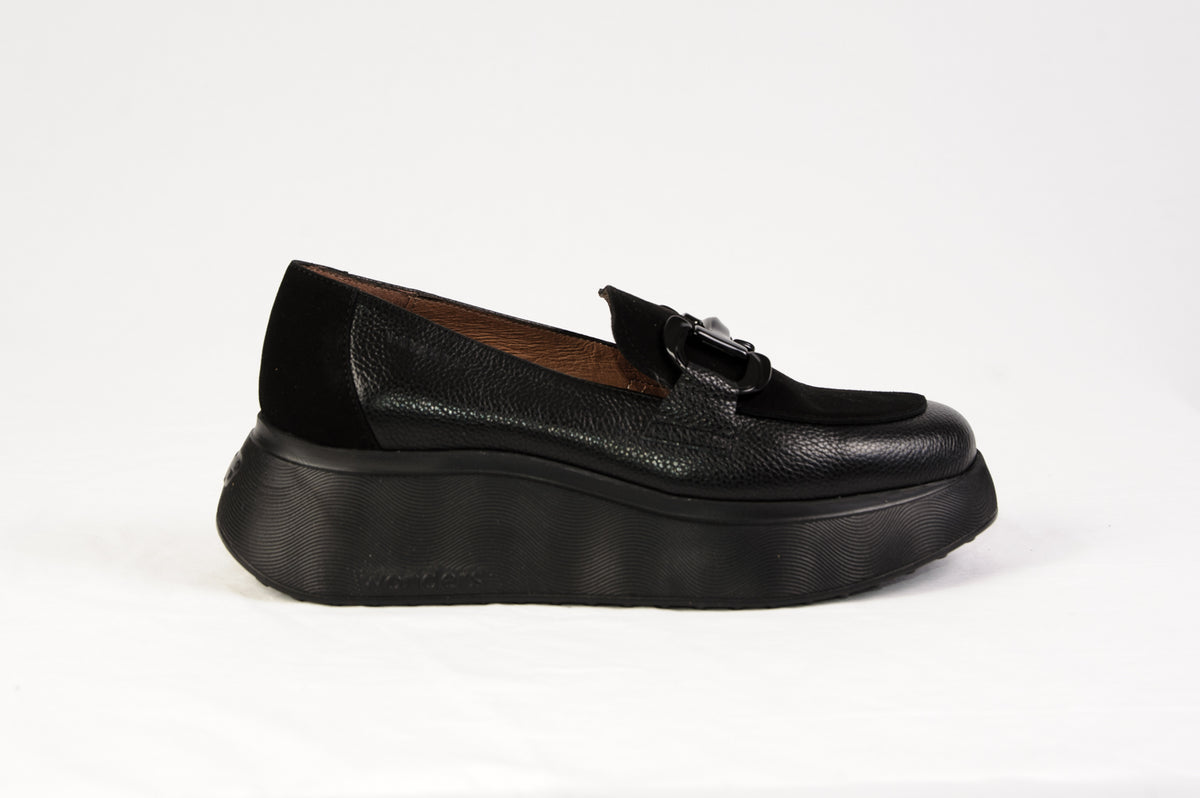 Wonders - A-3604 Black Wedge Loafer