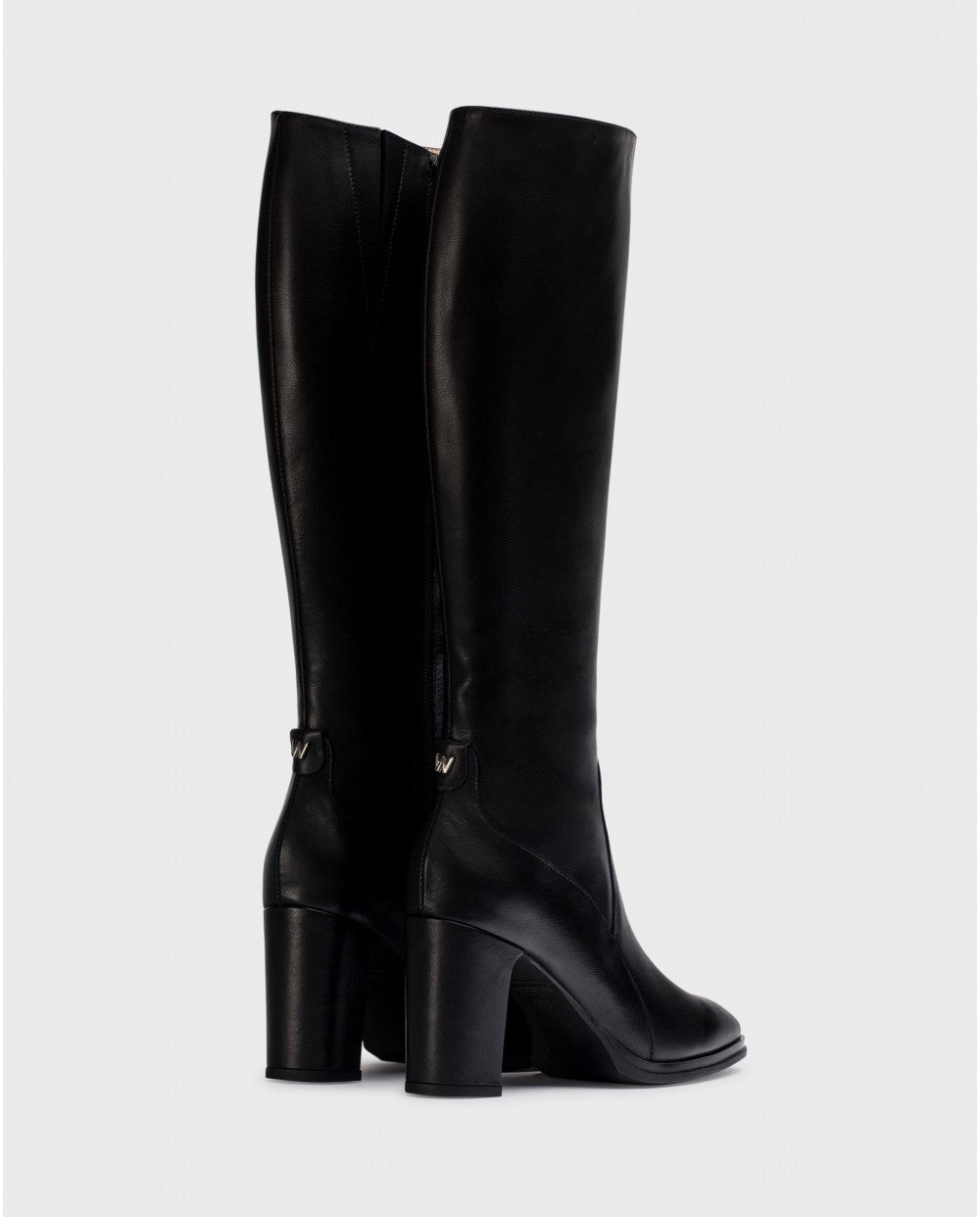 Wonders - M-5140 Black Leather Knee High Boot