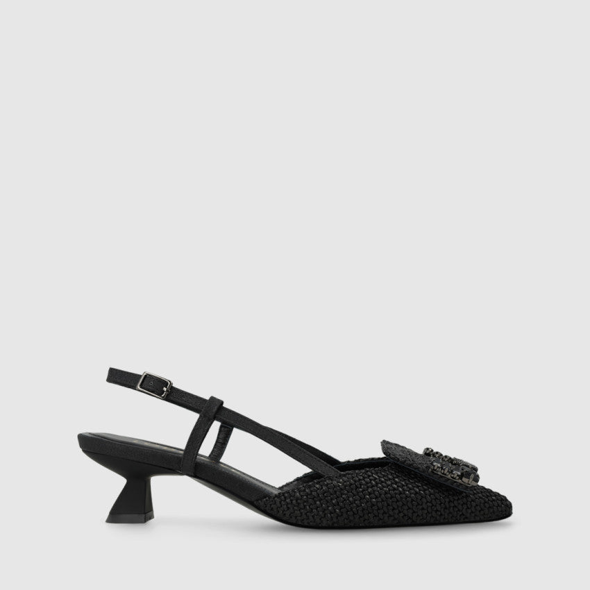 Lodi - DA5502 Black Rafia Slingback