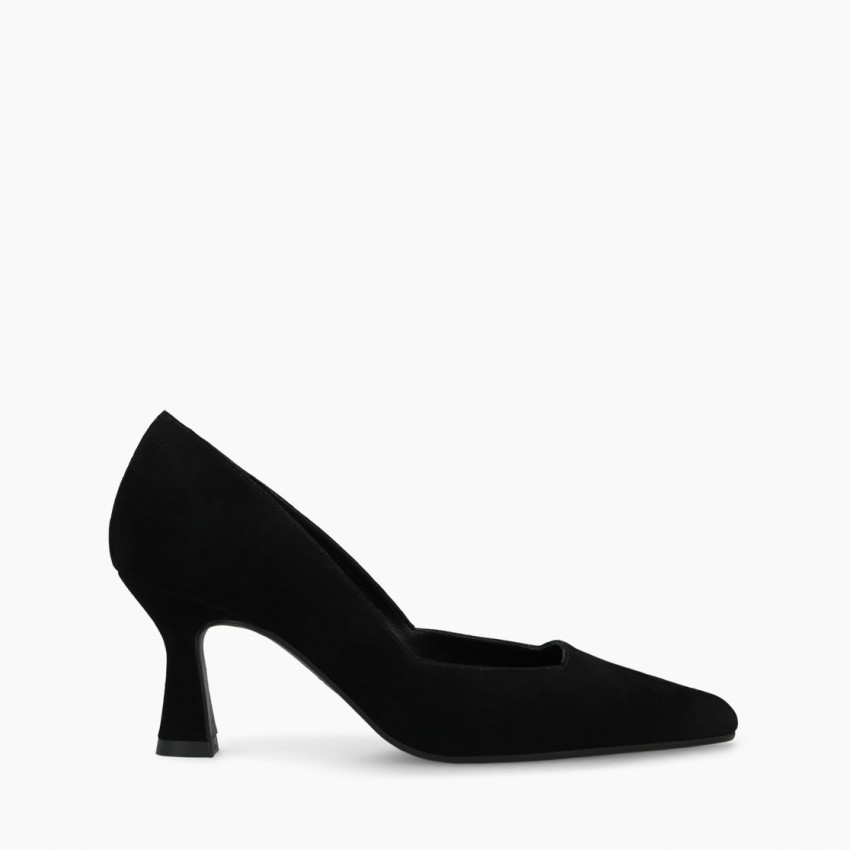 Lodi - Genius Black Suede Court Shoe