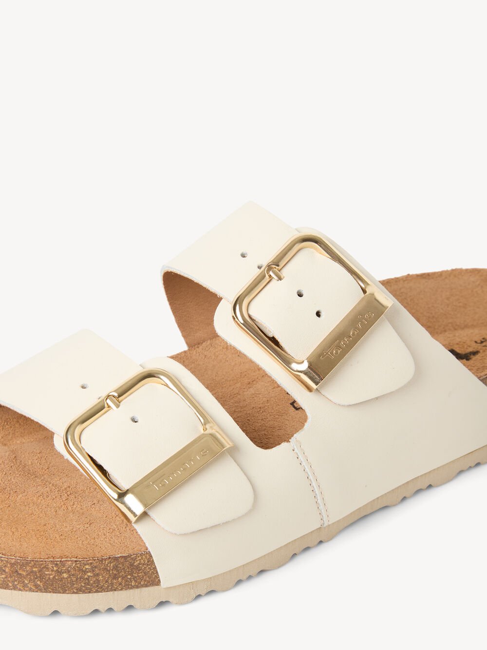 Tamaris - 27543 Cream Double Buckle Mule