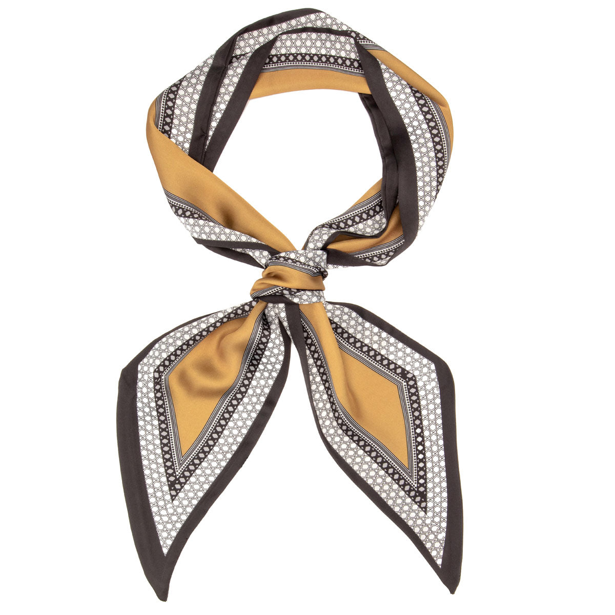 Elie Beaumont - Silk Mustard/Black Neck Scarf
