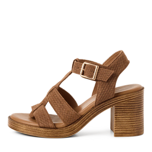 Tamaris - 28302 Tan Block Heel Sandal
