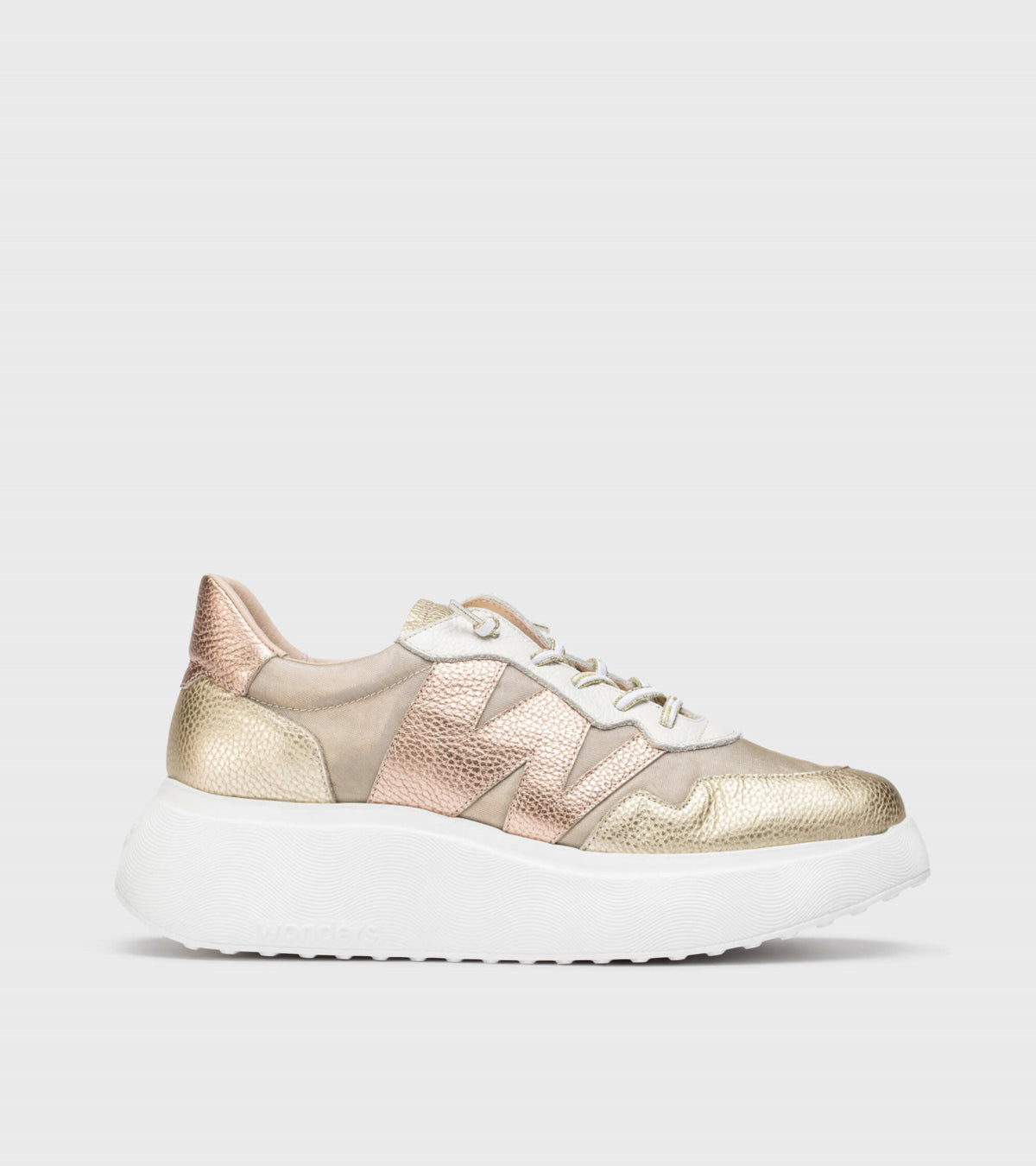 Wonders - A-3622 Gold and Rose Wedge Trainer