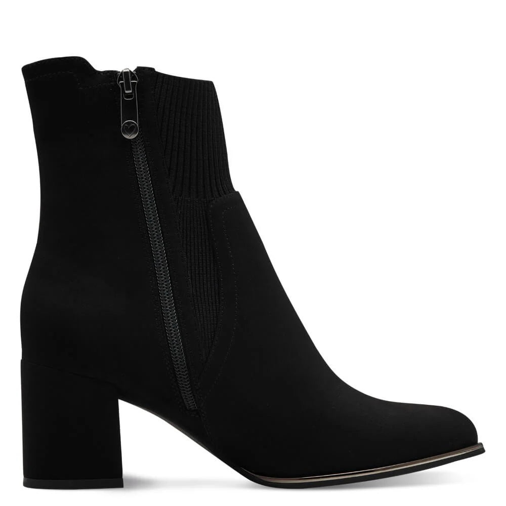 Marco Tozzi - 25392 Black Sock Boot with an Inside Zip