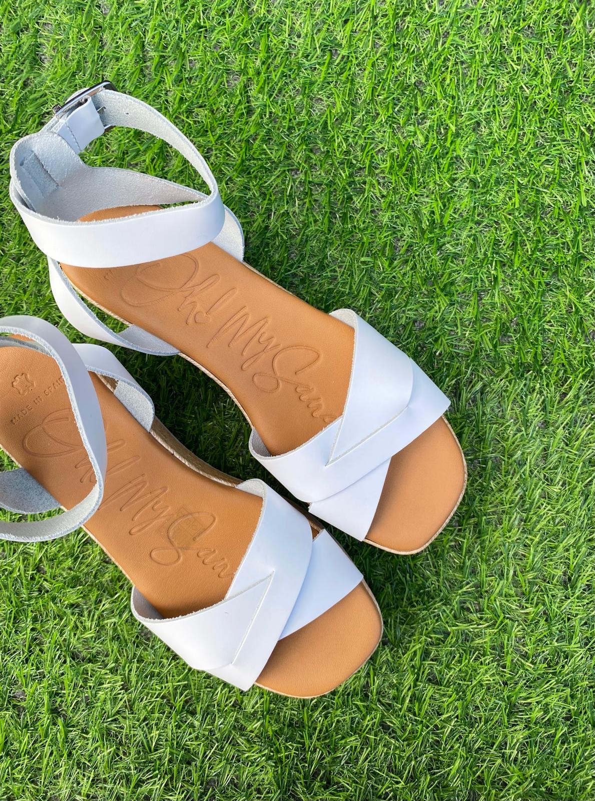 Oh My Sandals - 5445 White Wedge Sandal