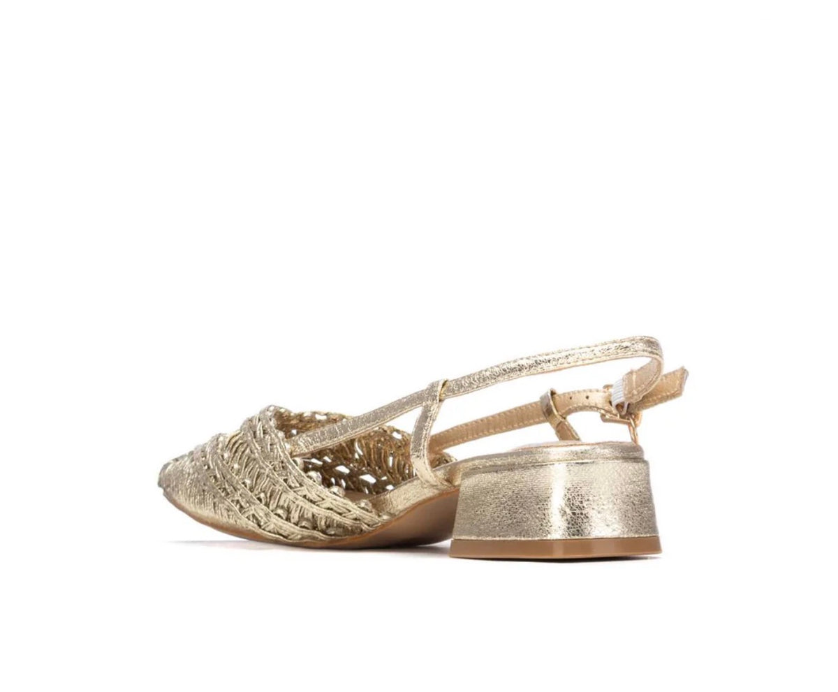 Xti - 145029 Gold Weave Slingback