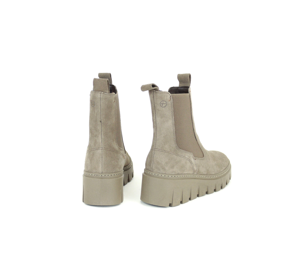 Tamaris - 25489 Taupe Suede Chelsea Boot