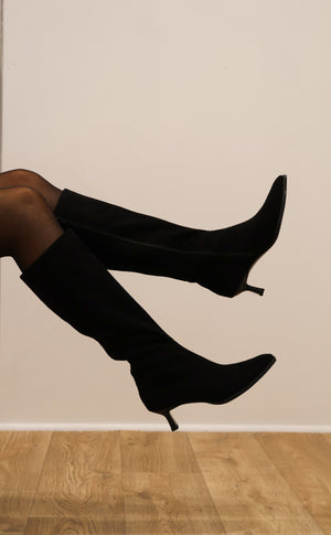 Rachels - Penny8 Black Pointy Toe Knee High