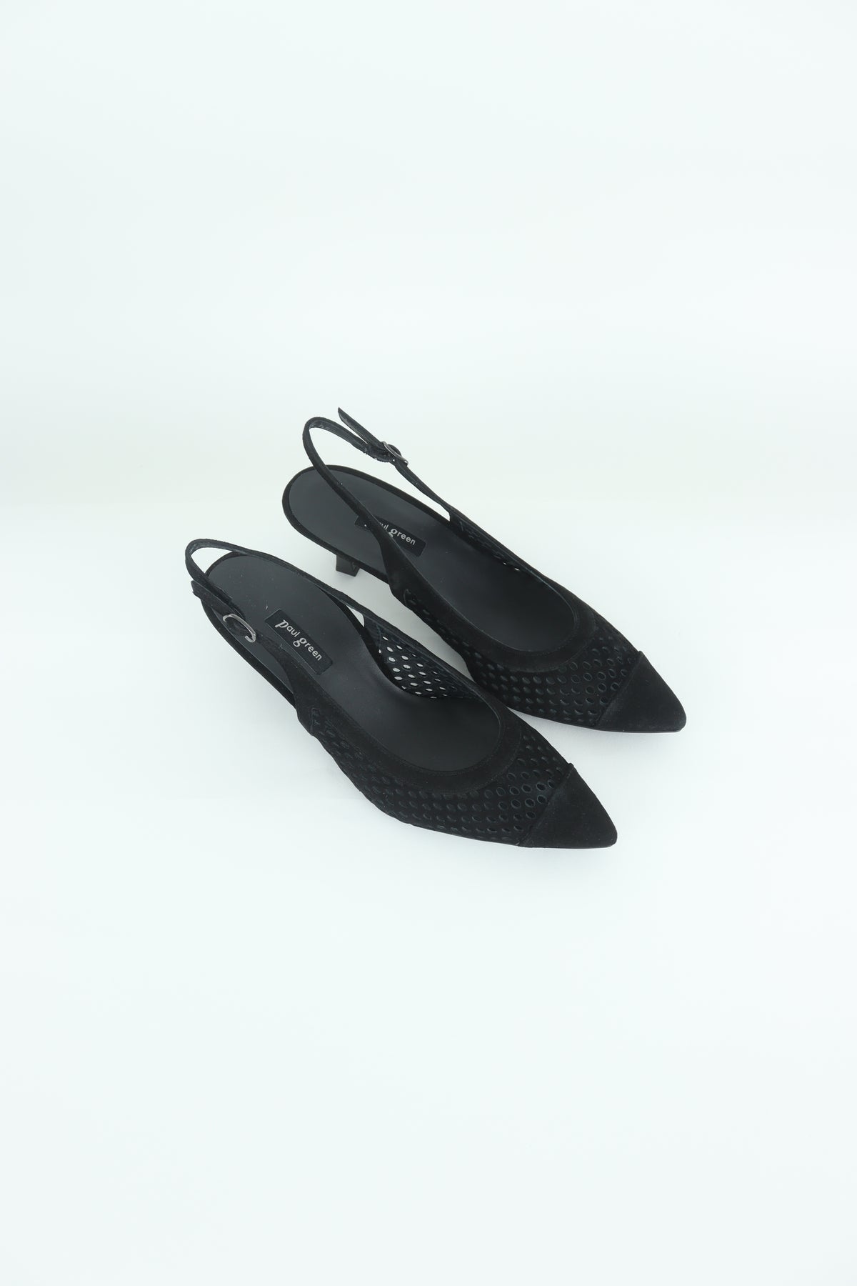 Paul Green - 6222 Black Kitten Heel Slingback