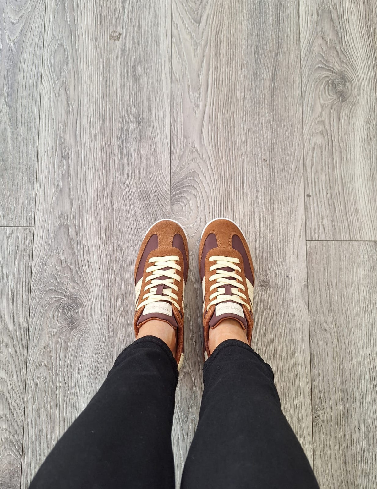 Teddy Smith - 120320 Brown and Cream Retro Trainer