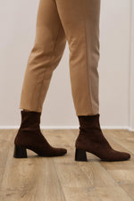 Miss Elastic - 75436 Brown Sock Ankle Boot