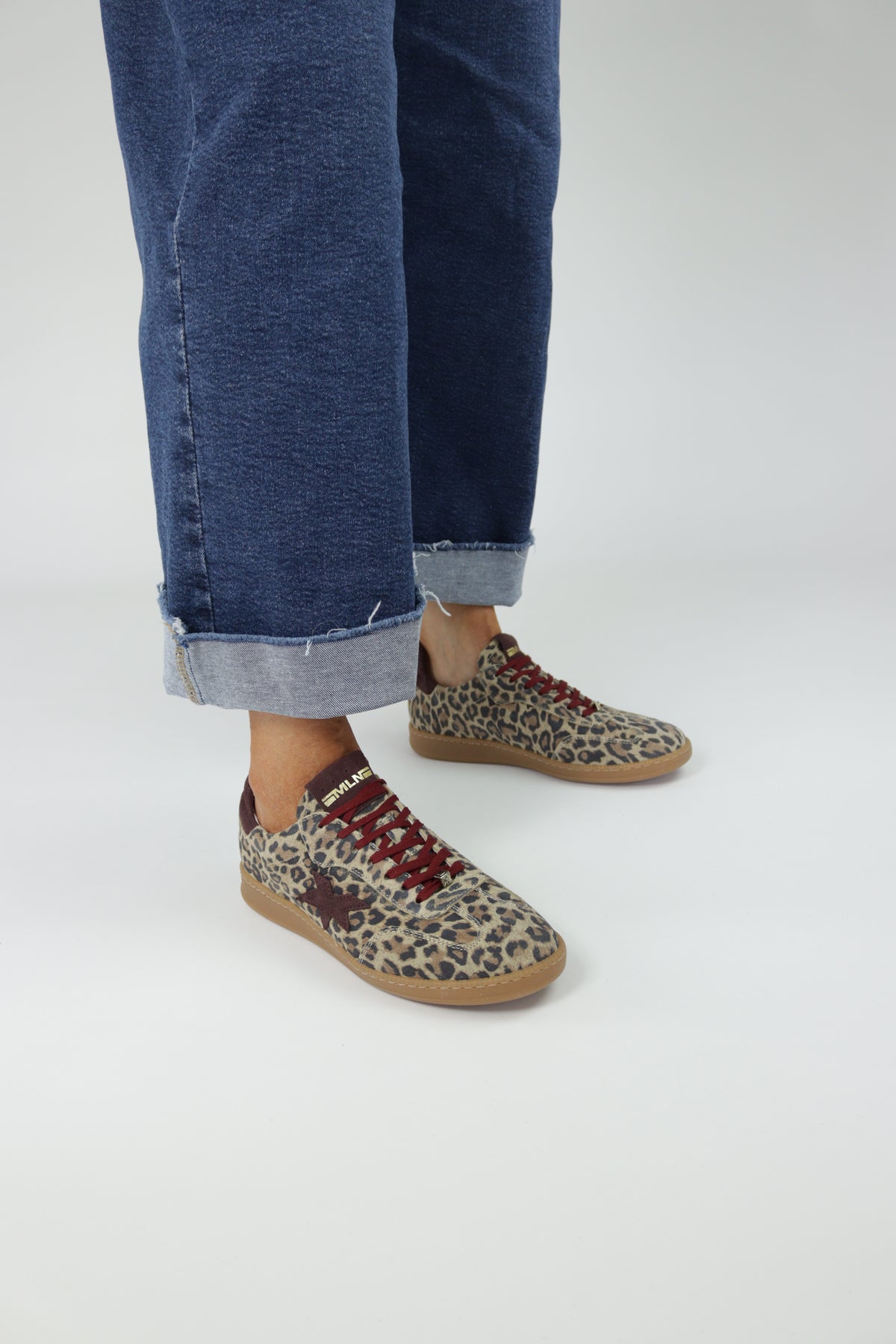 Méliné - 525R Leopard & Burgundy Trainer