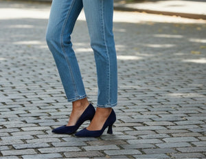 Lodi - Genius Navy Suede Court Shoe