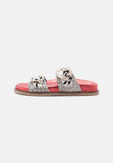 Gioseppo - Carney Red Animal Print Slider