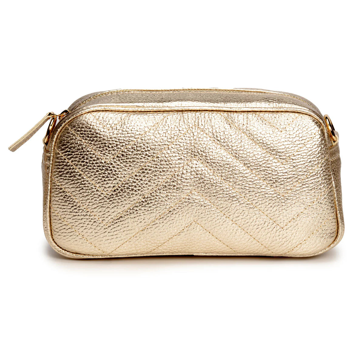 Elie Beaumont - Gold Quilted Leather Crossbody Bag