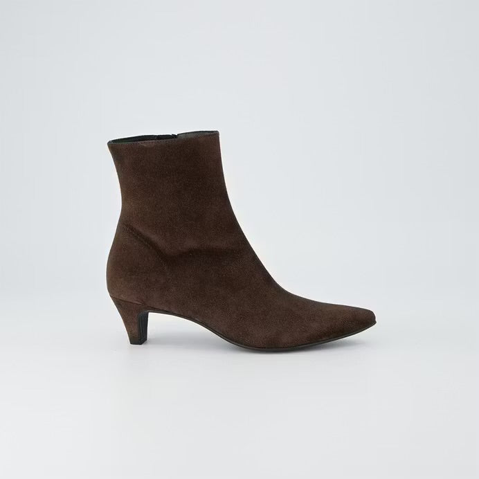 Paul Green - 8288 Brown Suede Kitten Heel Boot
