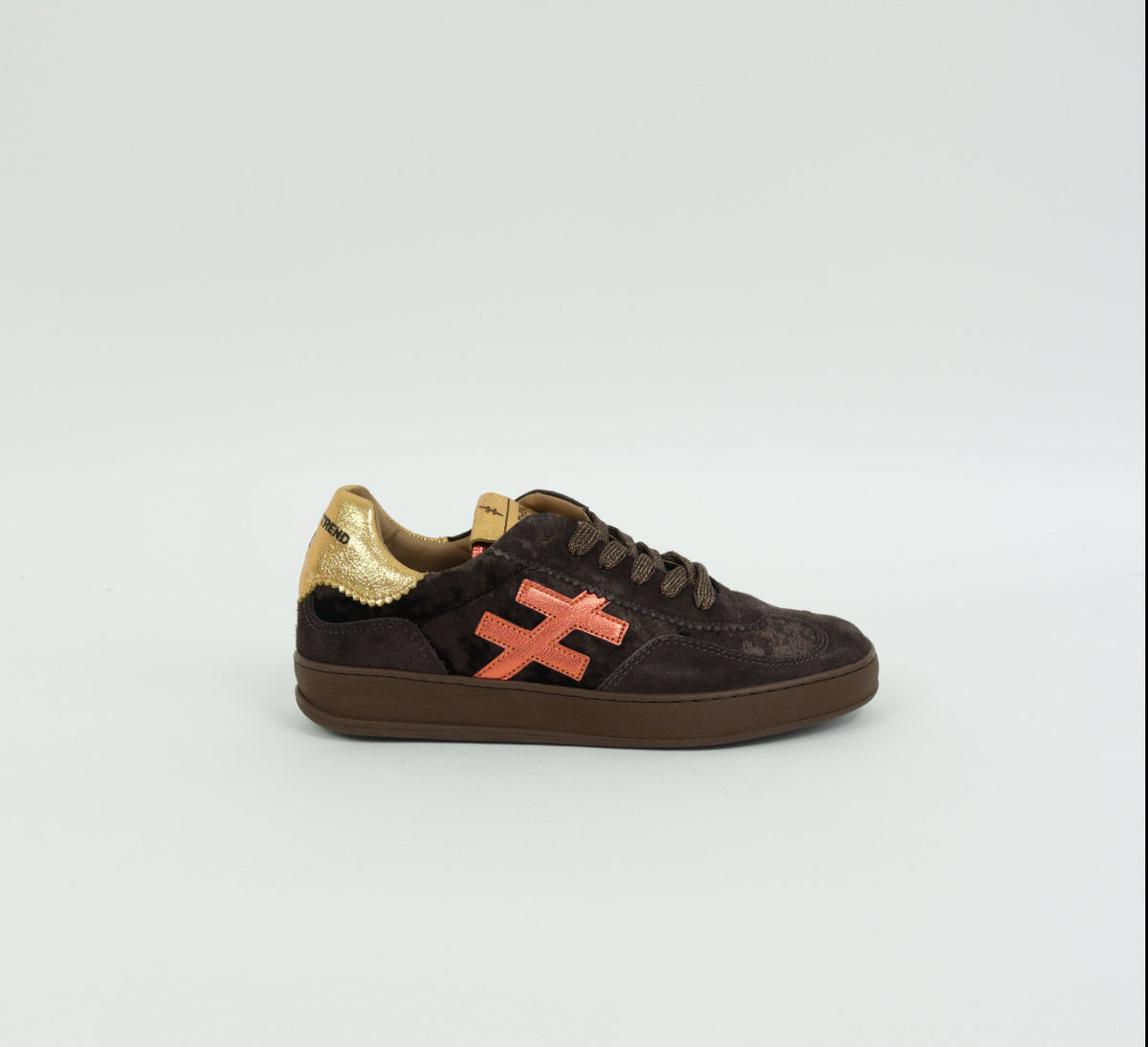 Another Trend - A032 Brown and Orange Suede Trainer