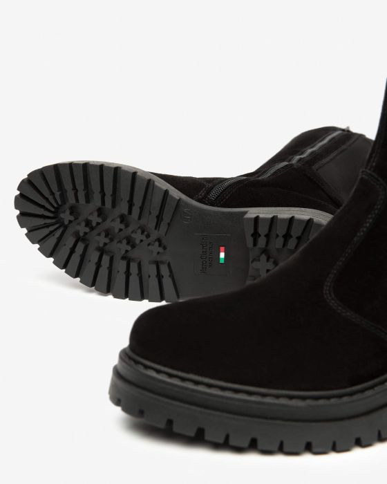 NeroGiardini - I514843D Black Suede Stretch Boot