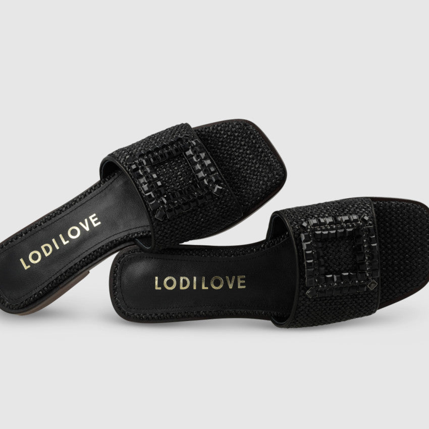 Lodi - NU5507 Black Rafia Slide