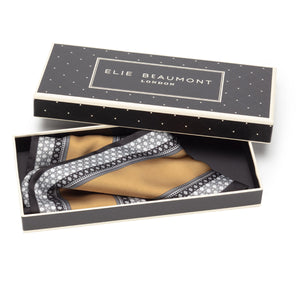 Elie Beaumont - Silk Mustard/Black Neck Scarf