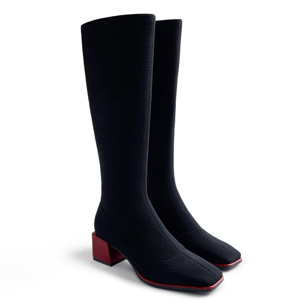 Gioseppo - 80684 Black Sock Knee High