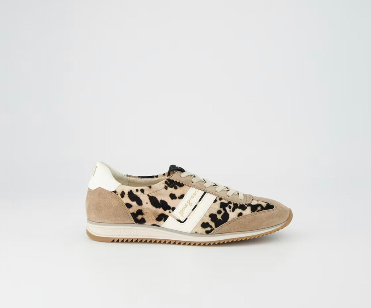 Paul Green - 5453 Beige and Leopard Trainer