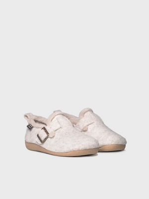 Moni - Cream Buckle Slipper
