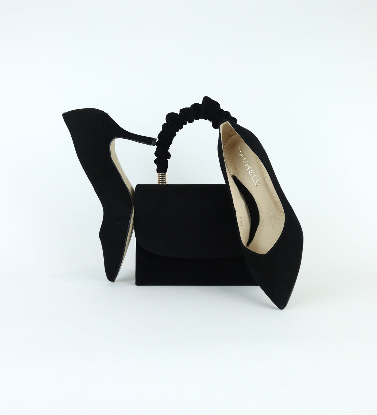 Rachels - Black Suede Clutch Bag