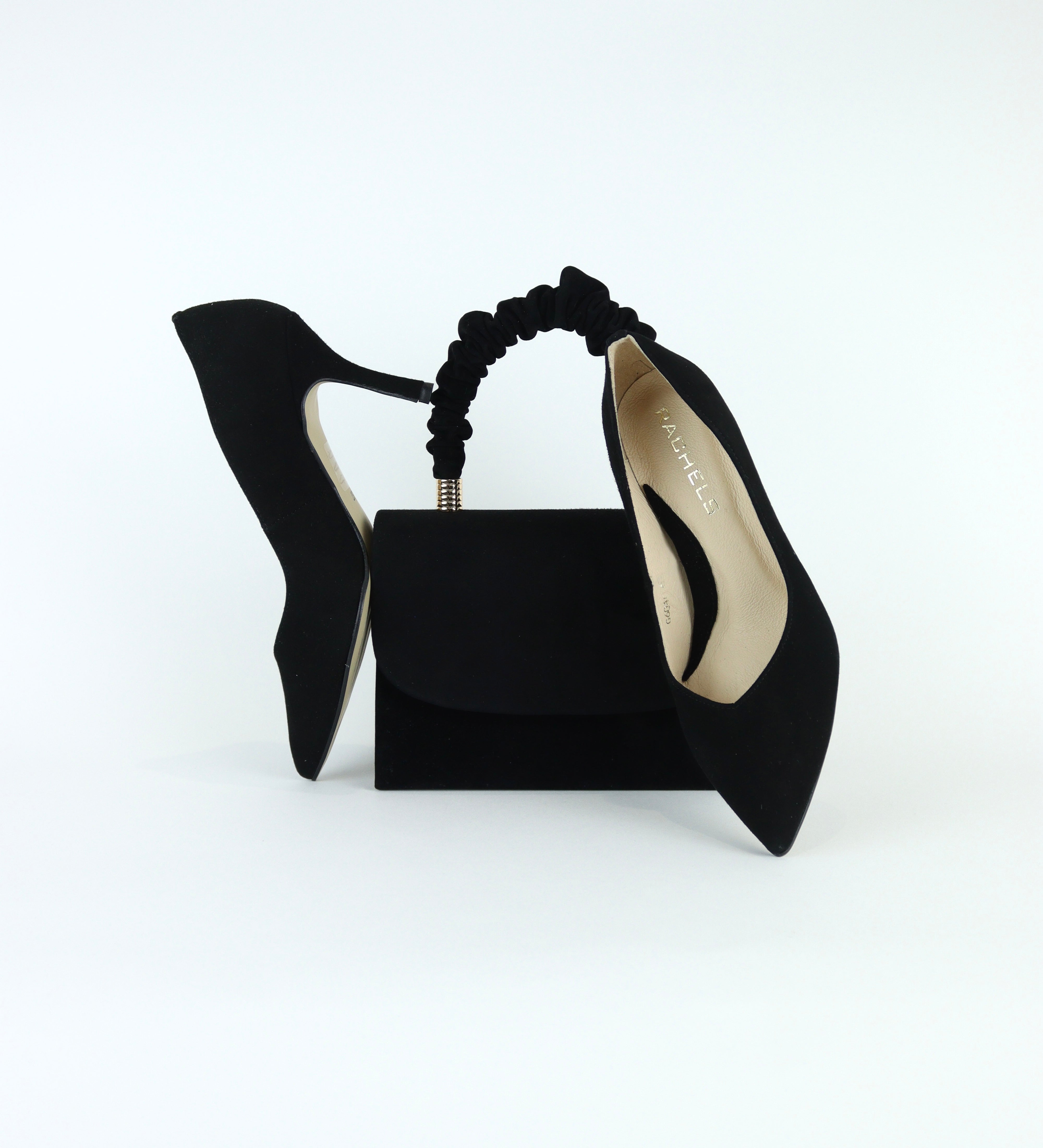 Rachels - Black Suede Clutch Bag