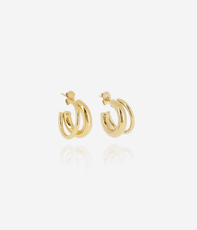 ZAG BIJOUX - SEC21265 Tortel Gold Multi Hoop Earrings