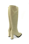 Wonders - M-5106 Cream Leather Knee High Boot [Preorder for October 20th]