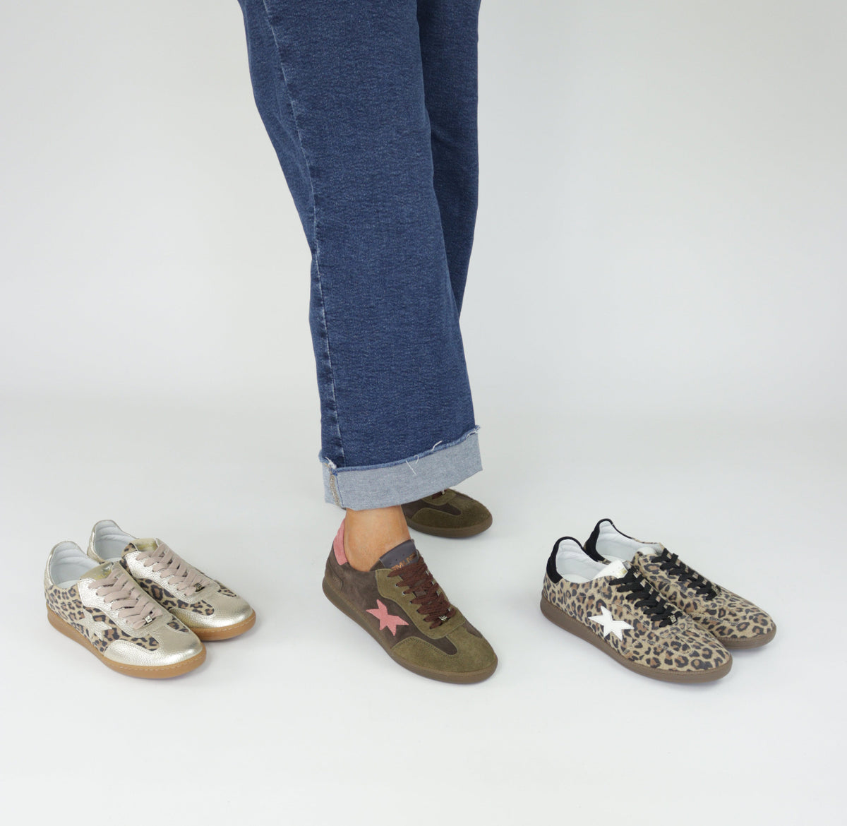 Meline - 526 FP-R Brown and Khaki Suede Trainer