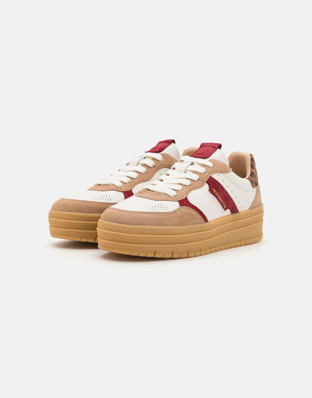 Tamaris - 23773 Beige Multi Platform Trainer