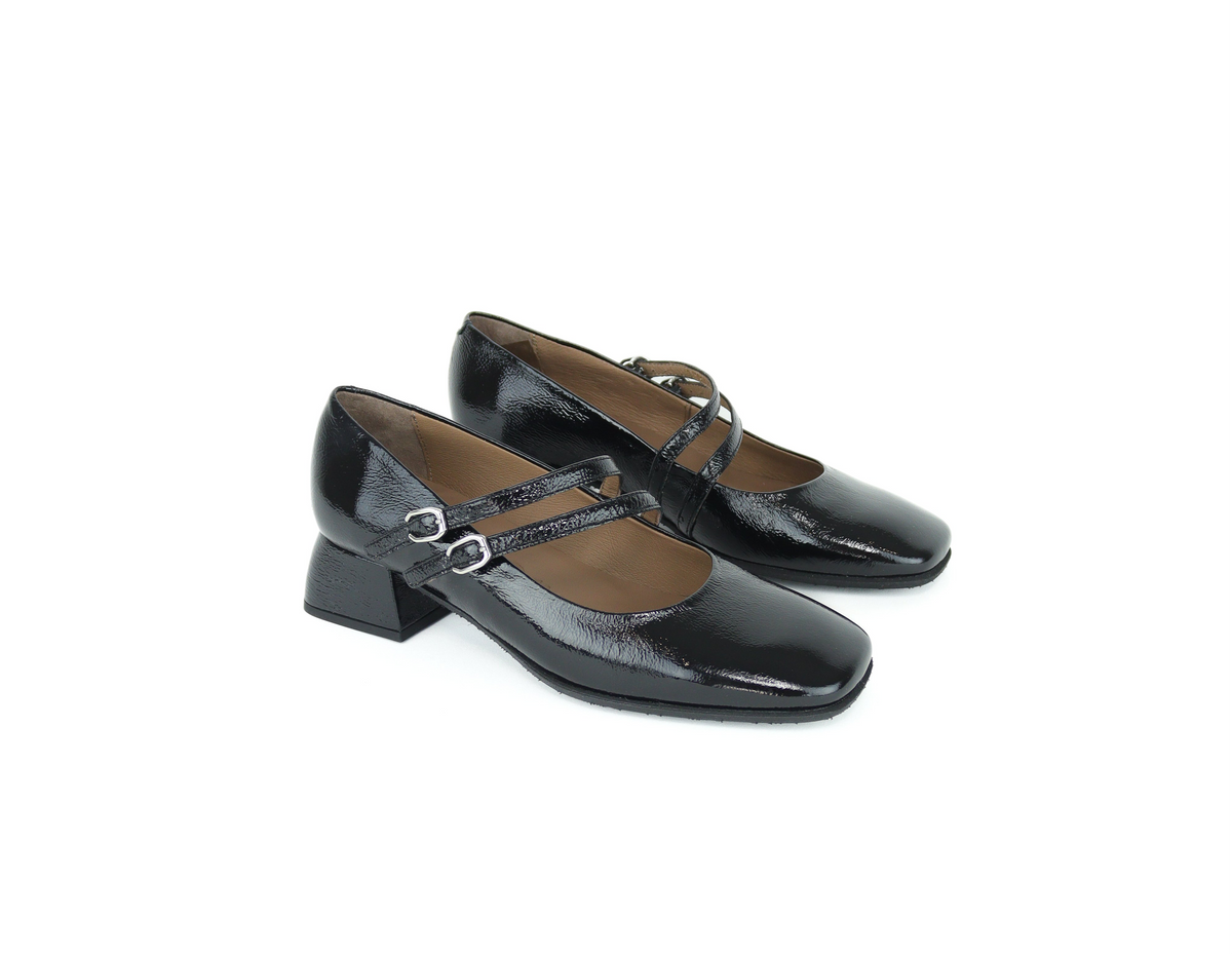 Wonders -D-1901 Black Patent Mary Jane