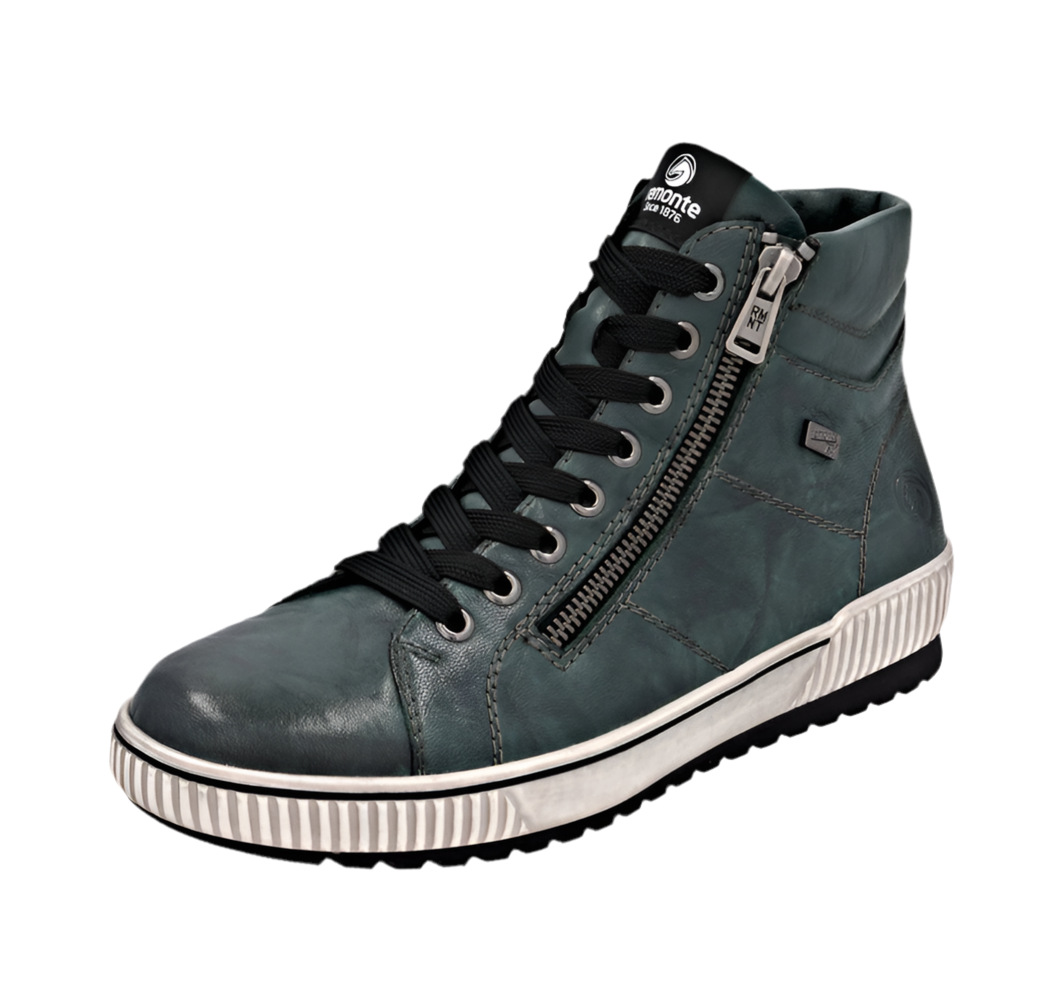 Remonte - D0772 Bottle Green Zip Hi Top