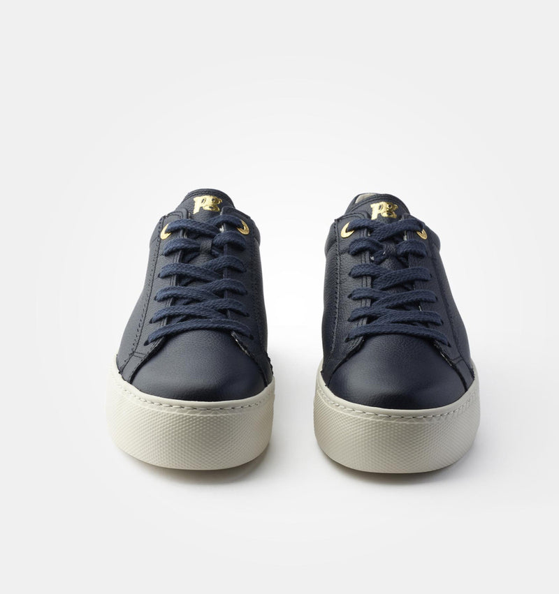 Paul Green - 5241 Navy Leather Laced Trainer