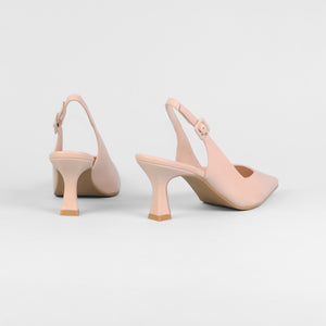 Lodi - Juco Blush Leather Kitten Heel Sling Black