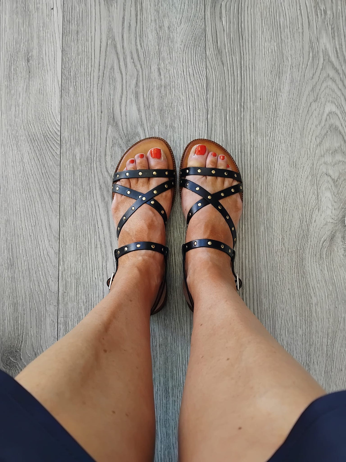 Tim & Simonsen - Lizette Black Stud Gladiator Sandal