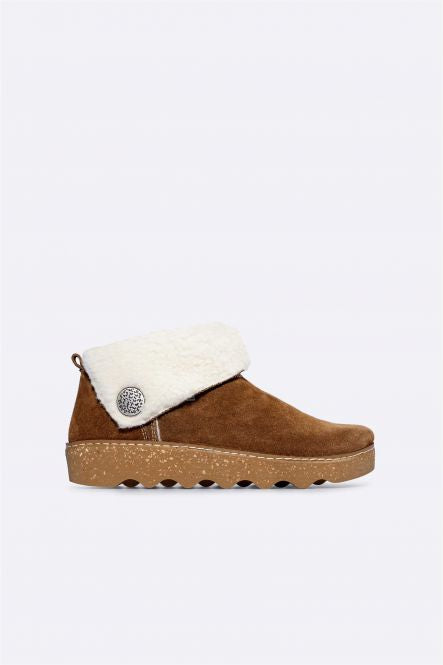 Rohde - 6128 Tan Fur Lined Slipper