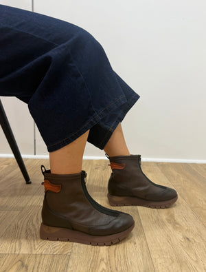 Jose Saenz -2269 Brown Zip Ankle Boot