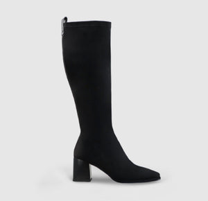 Lodi - Halbor Black Knee High Sock Boot
