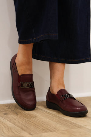 G Comfort - P-6503R Burgundy Waterproof Wedge Loafer
