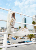 Rieker - M1912-80 Cream and Gold Zip Trainer