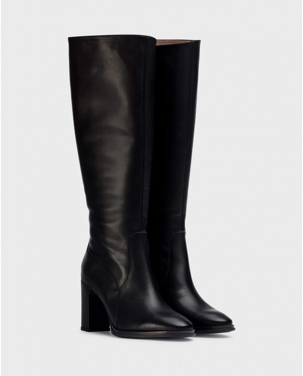 Wonders - M-5140 Black Leather Knee High Boot